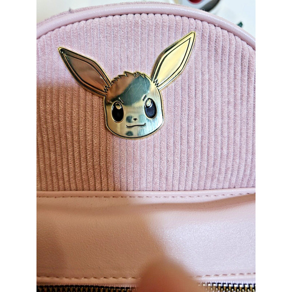 Pokemon 11" Mini Backpack - Pink Corduroy Eevee New With Tag Pikachu - Picture 9 of 13